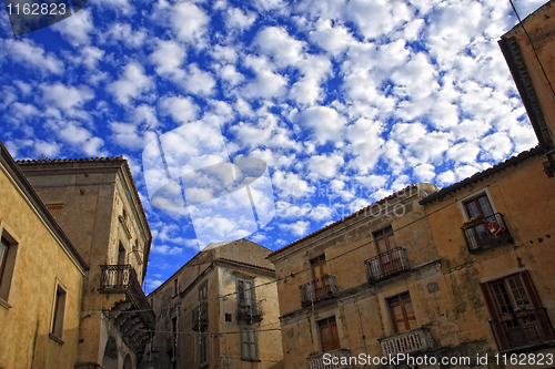 Image of ancient town and blue sky