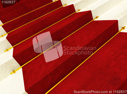 Image of stair and red carpet