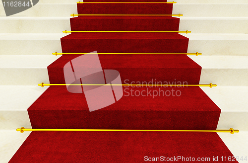 Image of stair and red carpet