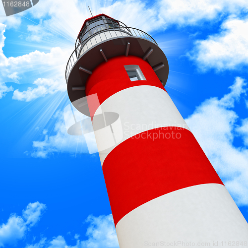 Image of blue sky and classic light house