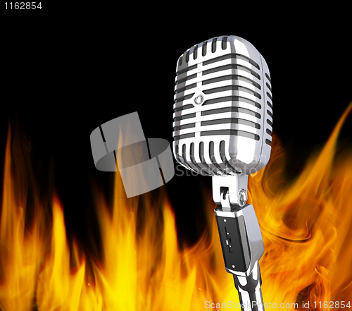 Image of microphone in the fire