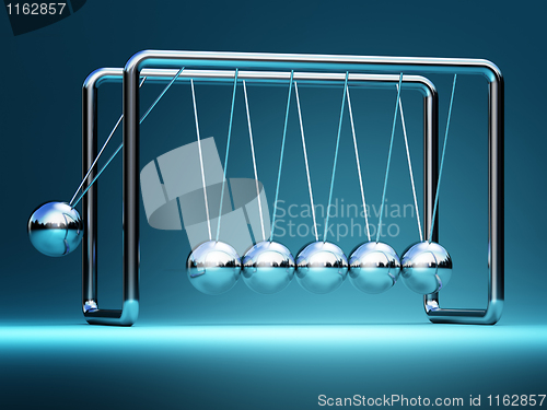 Image of newton cradle 3d