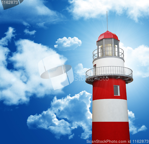 Image of lighthouse and blue sky