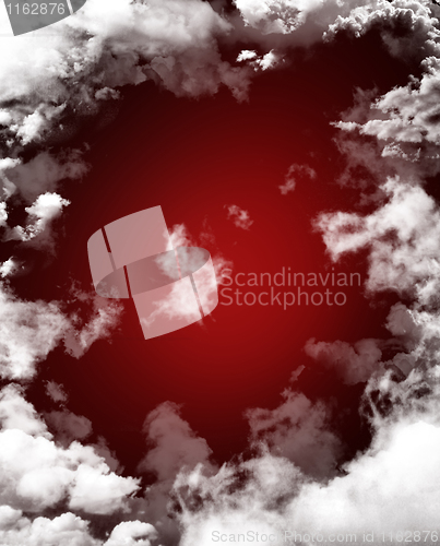 Image of red grunge cloudy background
