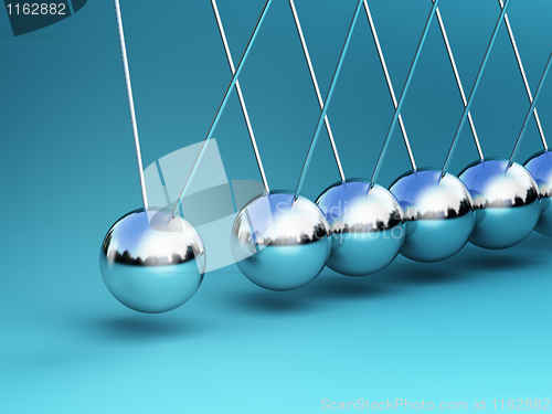 Image of newton cradle 3d