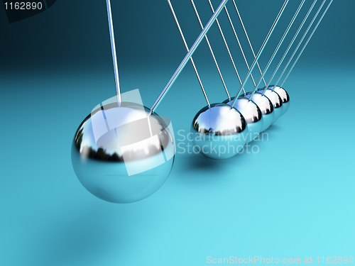 Image of newton cradle 3d