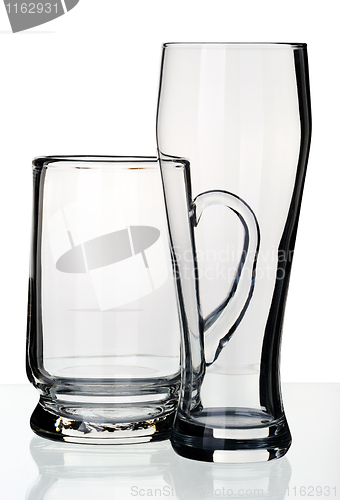 Image of Glass and a mug for beer, isolated