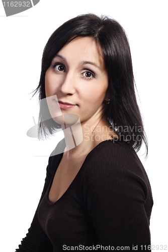 Image of Girl in black dress, isolated