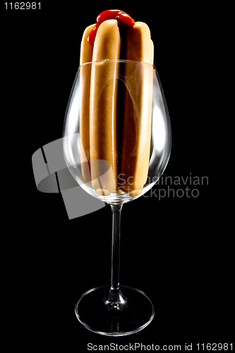 Image of Hot dogs in wine glass