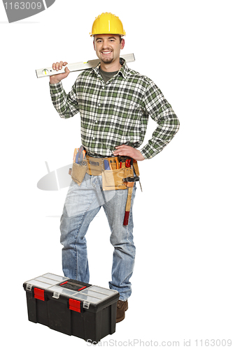 Image of manual worker and tools