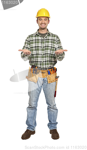 Image of showing pose handyman