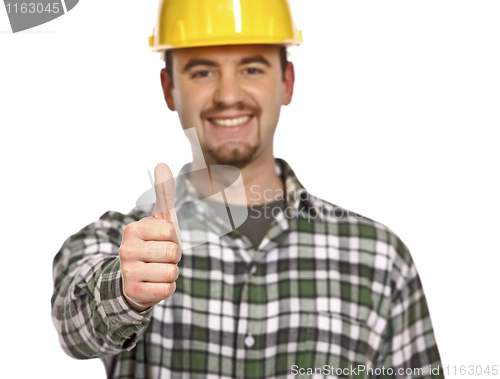 Image of happy handyman thumb up