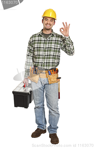 Image of positive handyman smile