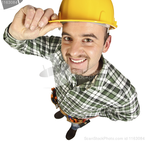 Image of happy funny handyman