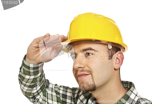 Image of worker looking forward