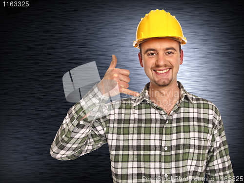 Image of handyman call me gesture