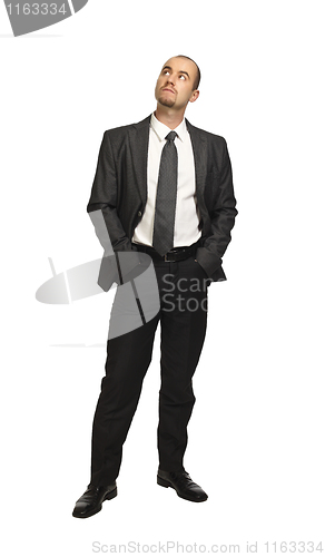 Image of standing caucasian business man