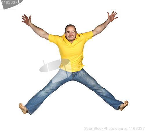 Image of isolated man jumping