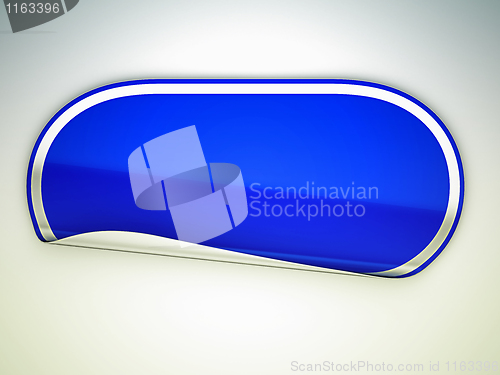 Image of Blue rounded sticker or label 