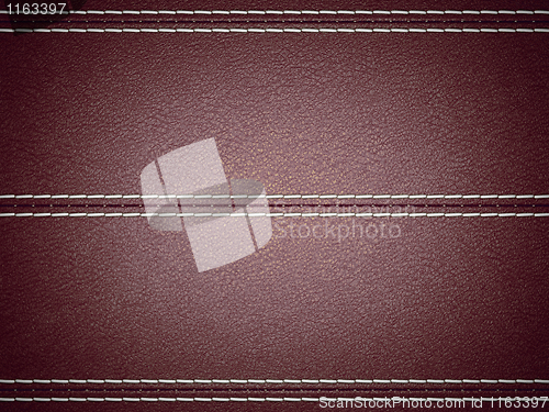 Image of Maroon horizontal stitched leather background