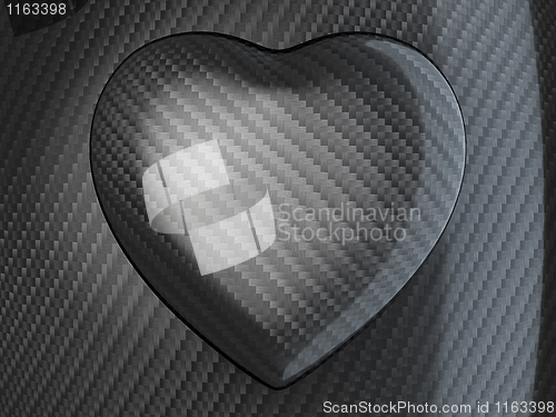 Image of Love: Carbon fibre heart shape
