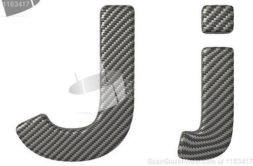 Image of Carbon fiber font J lowercase and capital letters