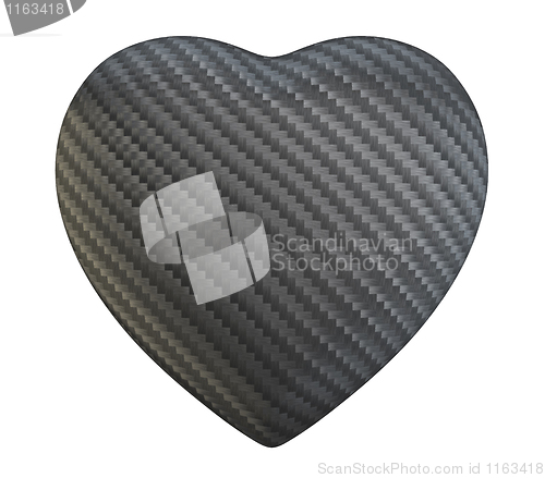 Image of Carbon fibre heart shape isolated