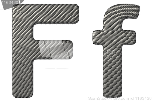 Image of Carbon fiber font F lowercase and capital letters