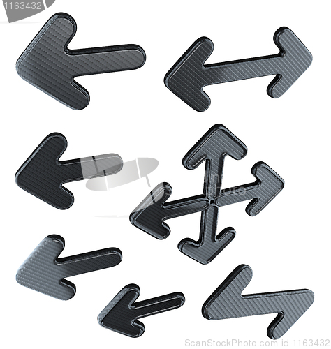 Image of Carbon fibre arrows set isolated 