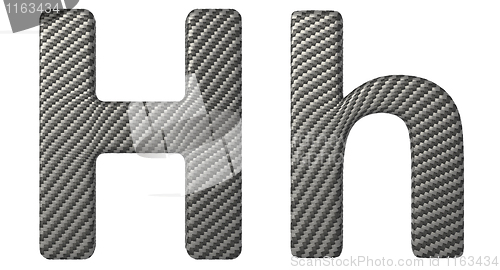 Image of Carbon fiber font H lowercase and capital letters