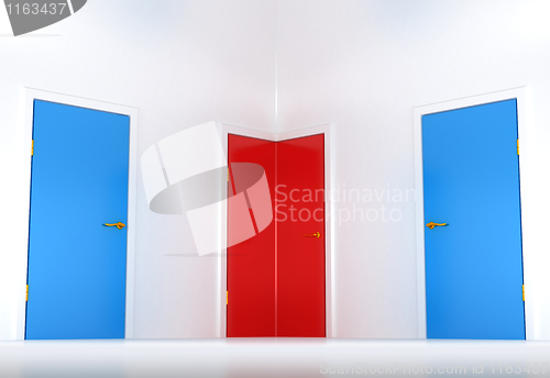 Image of Right choice: conceptual corner door