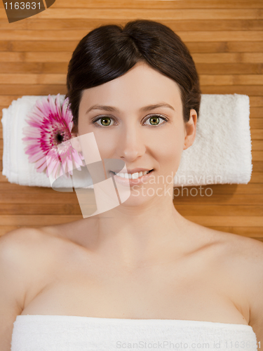 Image of Beautiful girl on a spa