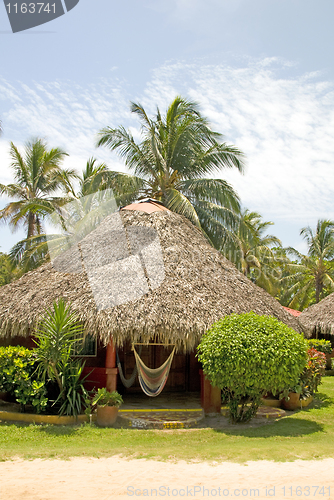 Image of thatch roof cabana Corn Island Nicaragua