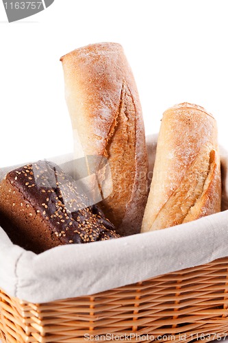 Image of fresh bread in a basket
