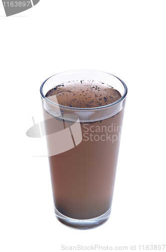 Image of Dirty water in glass isolated on white background