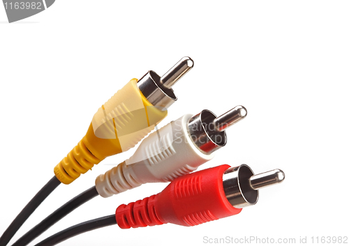 Image of RGB cable isolated on the white background