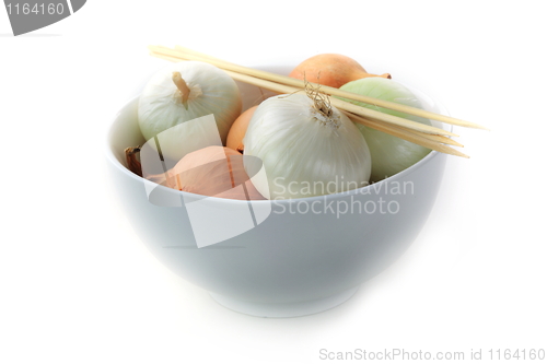 Image of Tasty kitchen. Fresh vegetables isolated on white