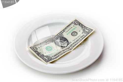 Image of The money on the plate.