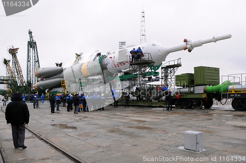 Image of Soyuz Spacecraft at Launch Pad