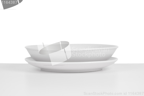 Image of Empty white ceramic soup dish