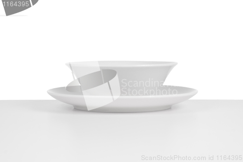 Image of White ceramic bowl and dish