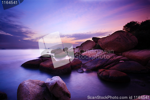 Image of Beautiful summer sunset over the sea.
