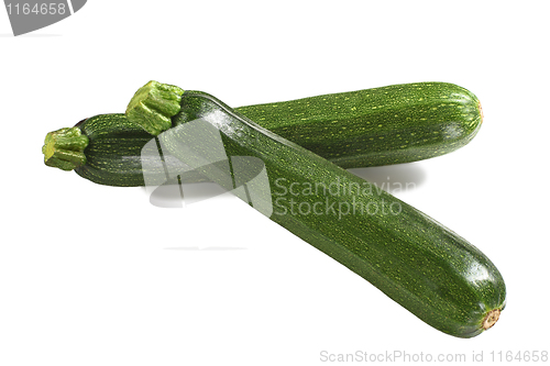 Image of zucchini courgette isolated on white