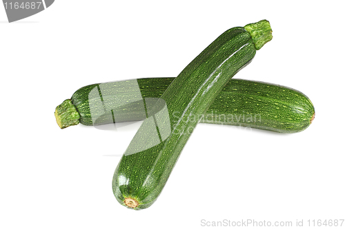 Image of zucchini courgette isolated on white