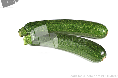 Image of green zucchini isolated on white