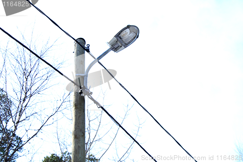 Image of street lantern on white sky background