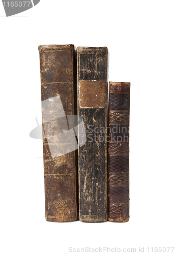 Image of Three antique books isolated