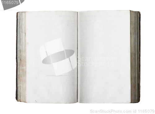 Image of Old book with blank pages isolated