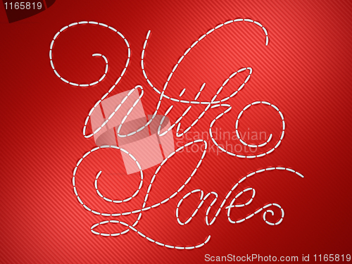 Image of With love words on red 