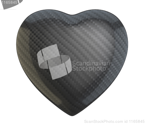 Image of Carbon fiber heart shape isolated 